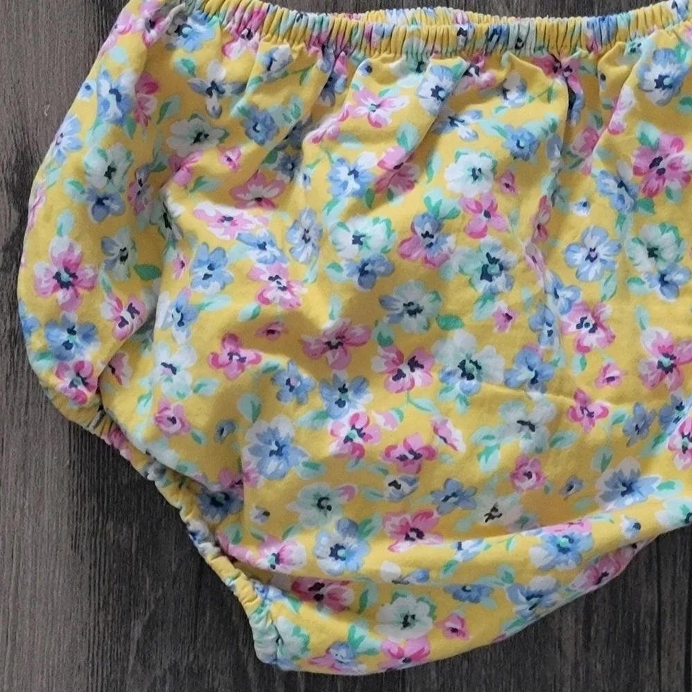 Ralph Lauren Baby Girl Yellow Floral Diaper Cover Bloomers‎ 24 months